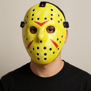 Retro Cosplay Festival Hockey Goalie Mask Yellow Jason Voorhees Costume